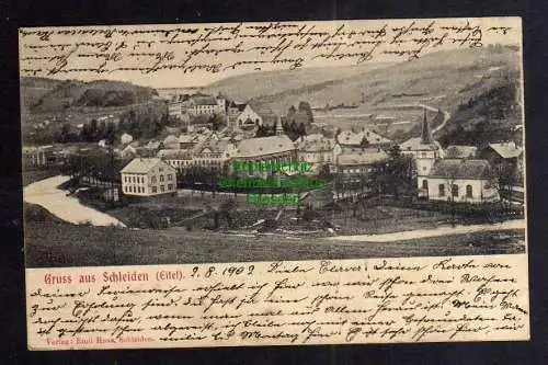 123221 AK Schleiden Eifel 1902 Kanorama mit Kirche