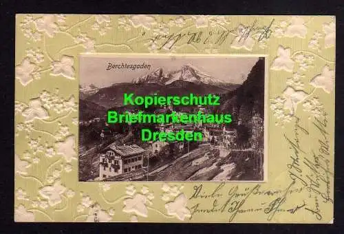 119275 AK Berchtesgaden 1906 Panorama Kartenrand geprägt