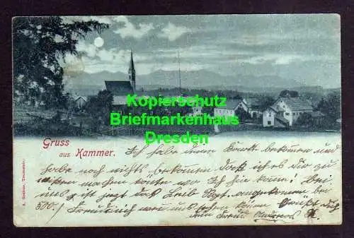 119416 AK Kammer Traunstein 1898 Mondscheinkarte Panorama Kirche