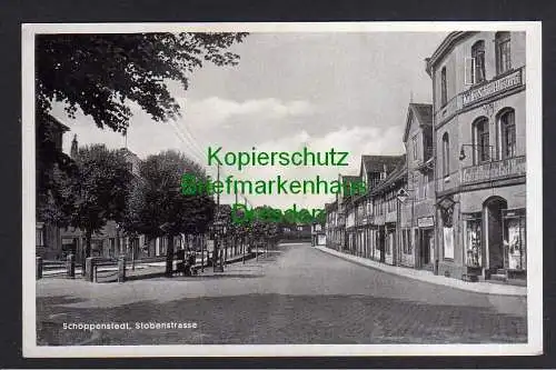 119676 AK Schöppenstedt Stobenstrasse um 1940 Kaffee Schnell Rösterei Central Dr