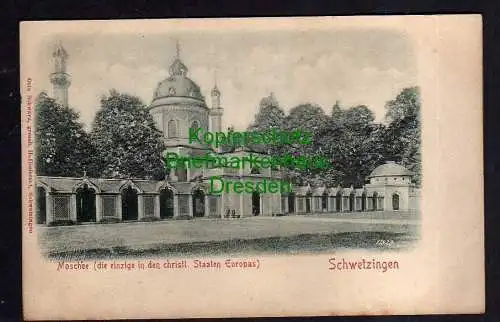 119700 AK Schwetzingen Reliefkarte um 1900 Moschee die einzige in den chistl. St