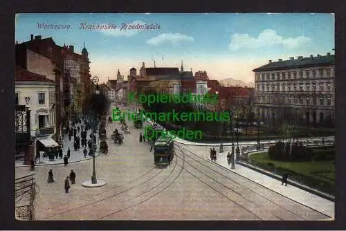 119516 AK Warschau 1916 Krakowskie Przedmiescie Krakauer Vorstadt Feldpost K. u.