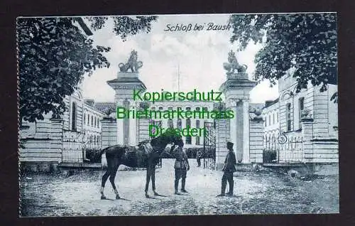 119647 AK Schloss bei Bausk Bauske Lettland um 1916 Soldaten mit Pferd Schlossto