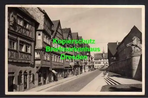 118674 AK Ochsenfurt Fotokarte 1952 Metzgerei u. Weinwirtschaft