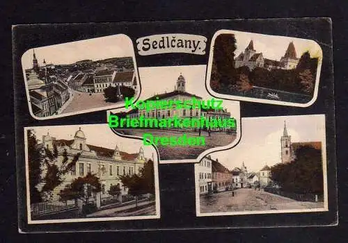 118881 Ansichtskarte Sedlcany Selcan Seltschan 1917 5 Ansichten Straßen Plätze