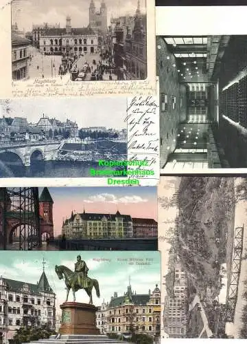 118529 12 Ansichtskarte MagdeburgLuisengarten 1911 Alter Markt rathaus 1901 Deutsche Erzieh