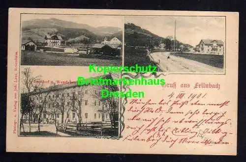 119121 Ansichtskarte Feilnbach Kr. Rosenheim 1901 Gasthof zum Wendelstein Dorfstrasse