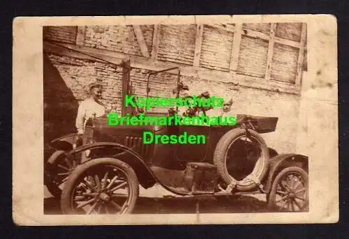 119042 Ansichtskarte Flensburg 1921 2 Kinder im Auto Automobil Oltimer Fotokarte