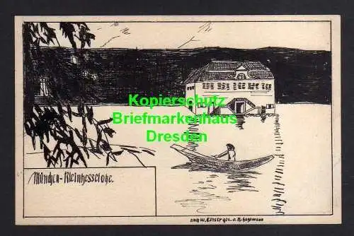 119114 Ansichtskarte München Kleinhesselohe 1908 Künstlerkarte Albert Seckstein