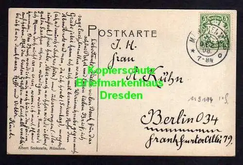 119114 AK München Kleinhesselohe 1908 Künstlerkarte Albert Seckstein