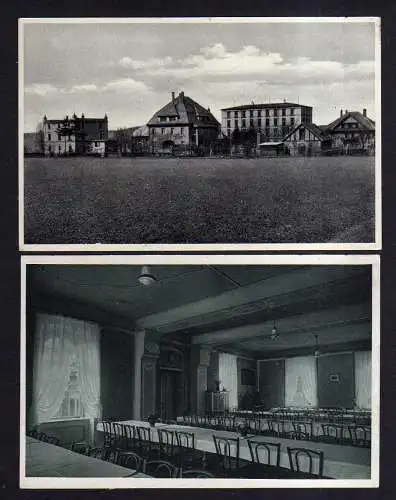 113648 2 Ansichtskarte Teichwolframsdorf b. Werdau Sachsen um 1935 Erholungsheim Speisesaal