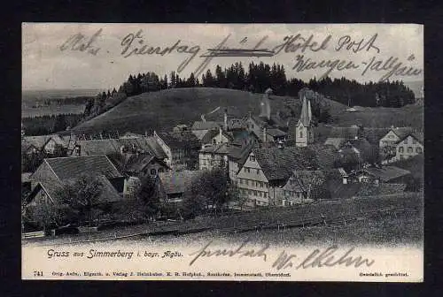 114007 Ansichtskarte Simmerberg i. bayr. Allgäu 1905