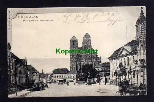 114079 AK Prenzlau Markt Marienkirche 1903