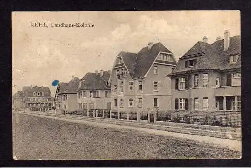 113753 Ansichtskarte Kehl 1913 Landhaus Kolonie Zensur Straßburg Els.