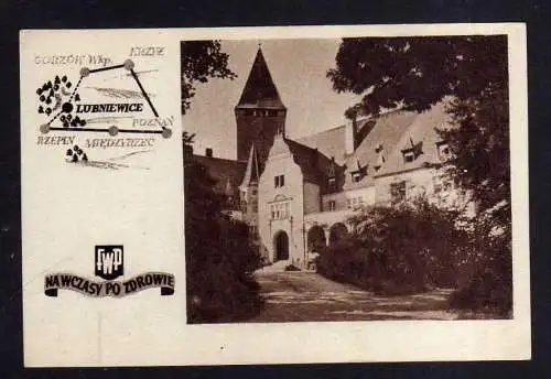 113313 Ansichtskarte Lubniewice Königswalde um 1935 Chorzow Rzepin Poznan Na Wczasy po zdro