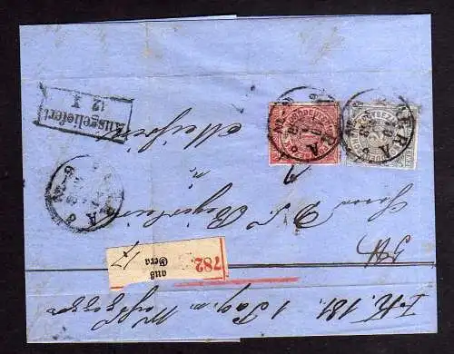 105279 NDP Gera Paketbegleitbrief um 1868 nach Meißen
