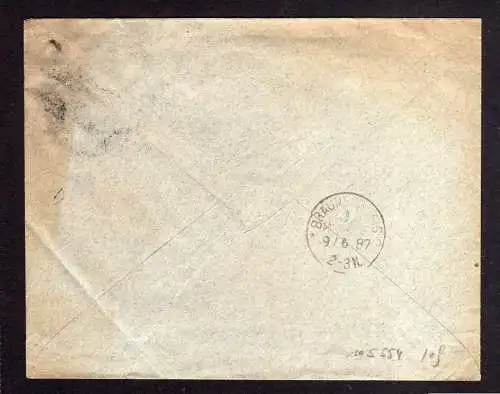 105554 Brief Bayern Einschreiben 1887 Nürnberg Kupferstecher Vordruckumschlag na