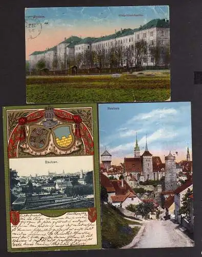 105378 3 AK Bautzen Kasene 1918 Wappen Präge Karte Gärtnerei Carl Andrä 1902