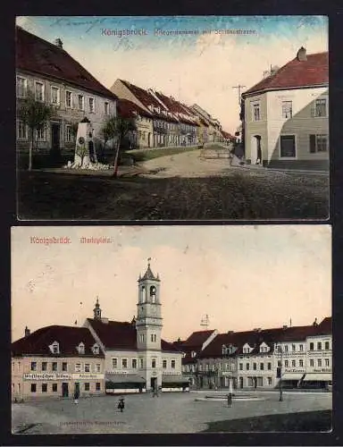 105510 2 AK Königsbrück 1911 Schlossstraße Schneidermeister Civil Militär Markt