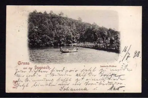 105551 Ansichtskarte von Posthilfsstelle Isenach Taxe Türkheim 1898 Isenach  Weiher
