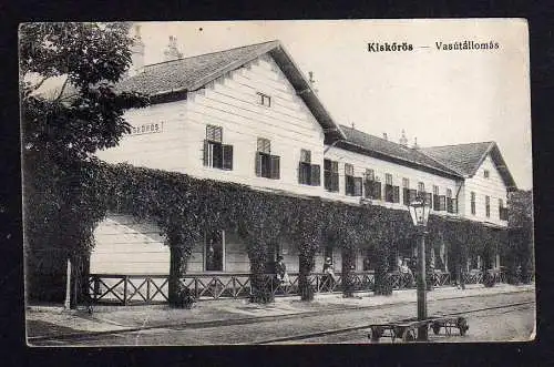 105509 Ansichtskarte Kiskőrös Körösch Vasutallomas Bahnhof um 1918