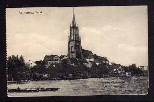 105795 Ansichtskarte Rathenow Total Kirche See 1925
