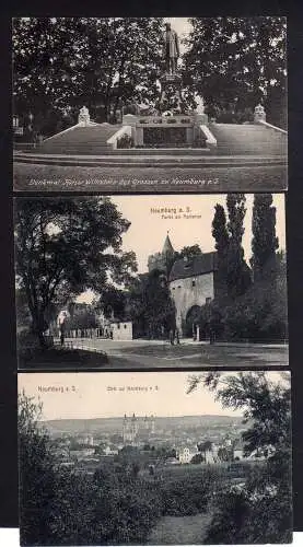 105761 3 Ansichtskarte Naumburg Saale Marientor 1913 Kaiser Wilhelm Denkmal 1909 Panorama 1