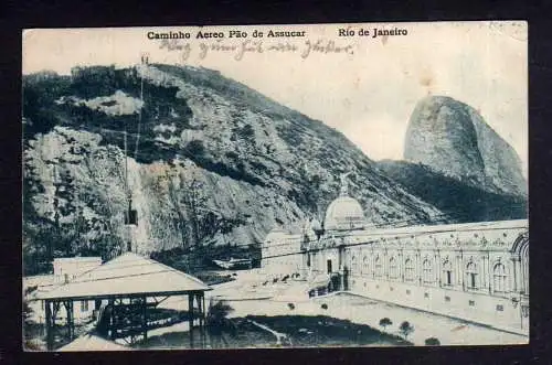 104706 Ansichtskarte Rio de Janeiro Caminho Aereo Pao de Assucar Seilbahn 1921