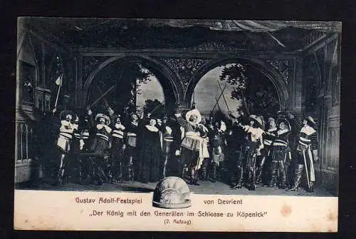 104883 Ansichtskarte Oldenburg i. Gr. Gustav Adolf Festspiel 1908 von Devrient Der König mi