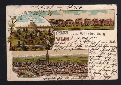104677 AK Litho Ulm Wilhelmsburg 1901