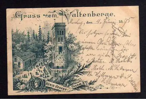 105005 AK Valtenberg Vorläufer 1895 König Johann Turm Restaurant Niederneukirch