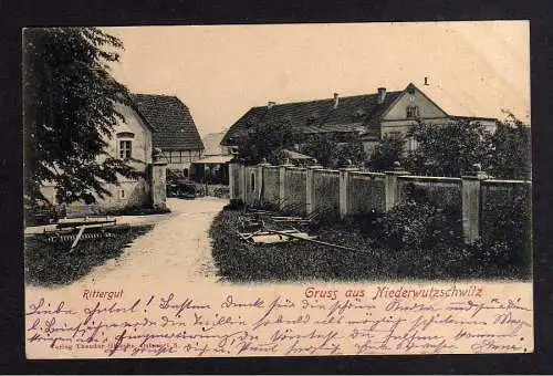 104277 Ansichtskarte Niederwutschwitz bei Ostrau 1901 Rittergut