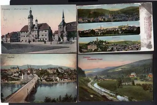 104050 9 Ansichtskarte Thüringen Greiz 1912 Saalfeld 1910 Eisenberg 1909 Ilmenau 1919 Burg