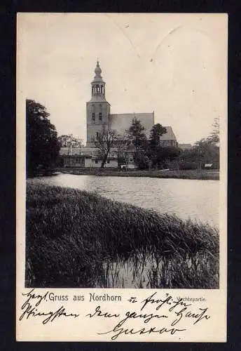 104347 Ansichtskarte Nordhorn Vechtepartie 1909