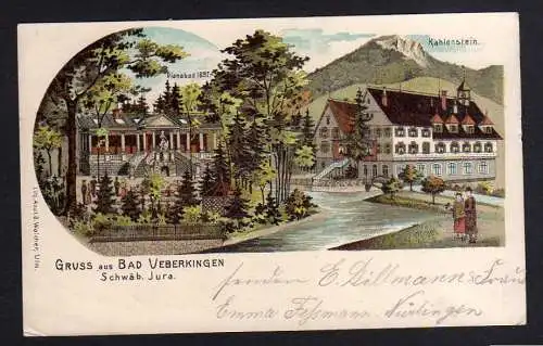 104121 AK Bad Überkingen Litho Dianabad 1897 Kahlenstein