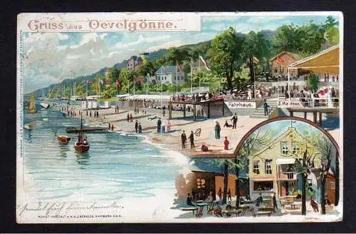 103098 AK Oevelgönne Övelgönne Litho 1899 Gaststätte Fährhaus