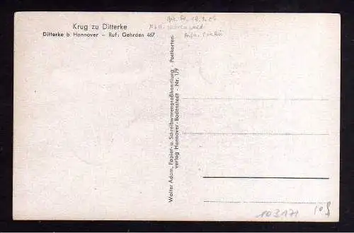 103171 AK Ditterke bei Hannover Gasthaus krug zur Ditterke Reklame Härke Pils