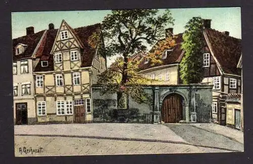 103365 Ansichtskarte Halberstaft Gröperstrasse 1910 Künstlerkarte A. Gerhardt
