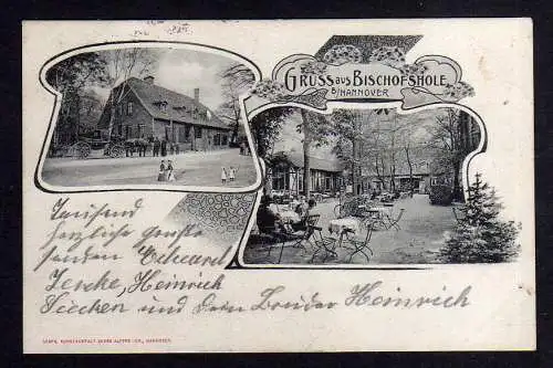 103212 Ansichtskarte Bischofshole bei Hannover Gasthaus Gaststätte 1905