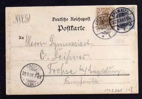 103268 AK Chemnitz 1903 Studentika Vivat N.V.C.G. Wappen