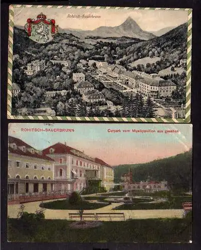 103409 2 Ansichtskarte Rohitsch-Sauerbrunn Slowenien 1911 Rogaska Slatina Kurpark