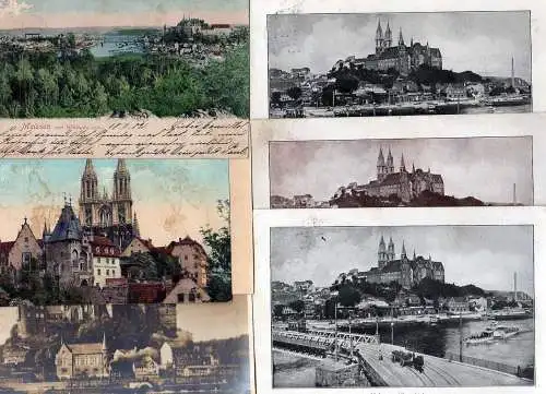103255 6 Ansichtskarte Meissen von Winkwitz aus 1902 Burg Albrechtsburg 1913