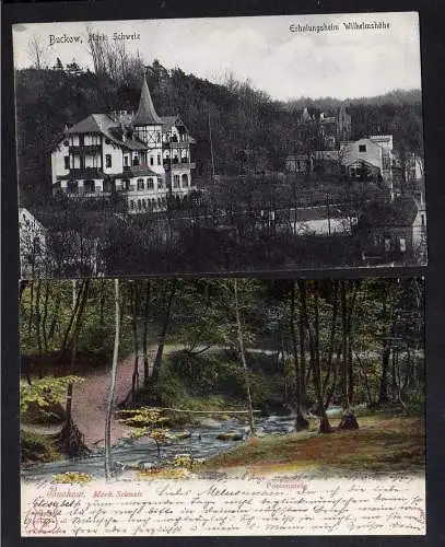 103358 2 Ansichtskarte Buckow Märk. Schweiz Erholungsheim Wilhelmshöhe 1908 Poetensteig 190