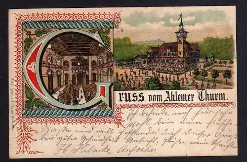 103123 AK Hannover Linden 1897 Ahlem Ahlemer Turm Litho Gaststätte