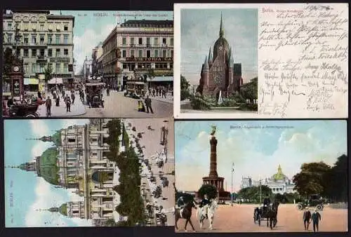 36172 4 Ansichtskarte Berlin Heilige Kreuzkirche 1902 Reichsstag Siegessäule 1908
