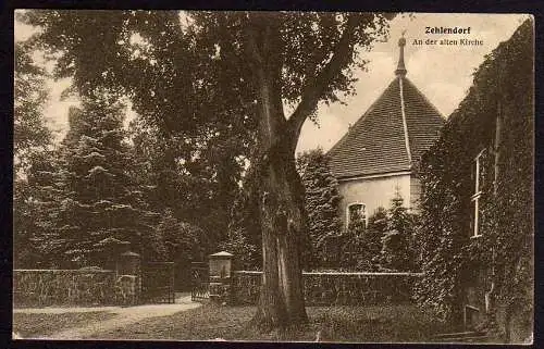 52385 Ansichtskarte Berlin Zehlendorf An der alten Kirche um 1915