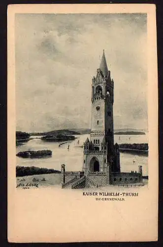 63686 Ansichtskarte Berlin Grunewald Künstlerkarte Lübke 1900 Kaiser Wilhelm Thurm