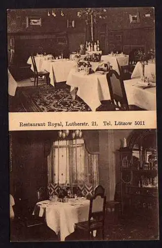 65200 Ansichtskarte Berlin 1916 Restaurant Royal Lutherstraße 21 Gasthaus Wirtshaus Gaststä