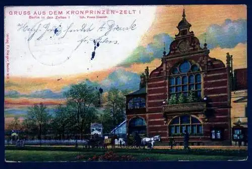 35692 Ansichtskarte Berlin Kronprinzen Zelt Franz Diesner 1905