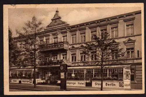 65638 Ansichtskarte Lübben Spreewald 1935 Hotel Stadt Berlin